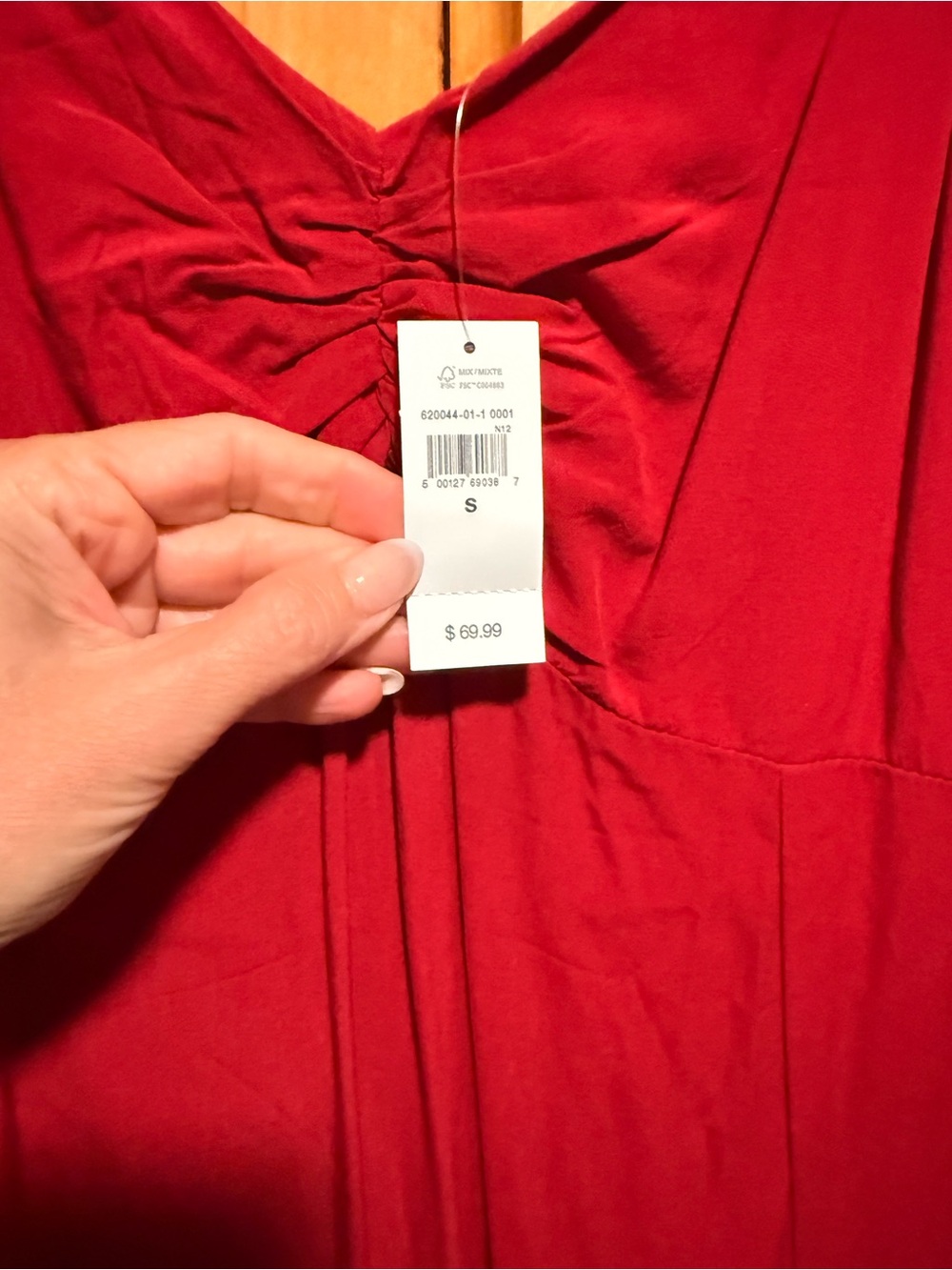 GAP Collection Red Maxi Dress with Gathered Bodice - Picture 3 of 3